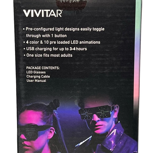 Vivitar RGB LED Eyewear Glasses - Picture 3 of 11